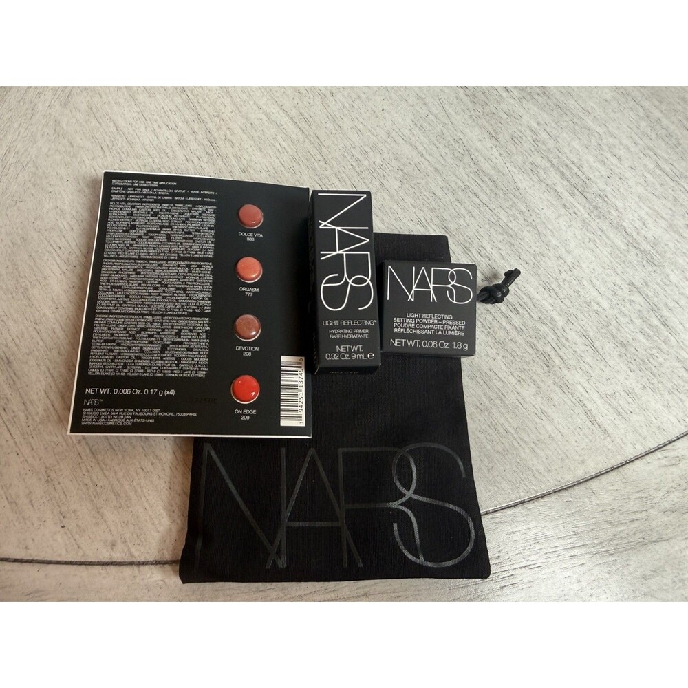 NARS Makeup Light Reflecting Setting Powder 1.8g, Hydrating Primer 9mL New 4 Pcs